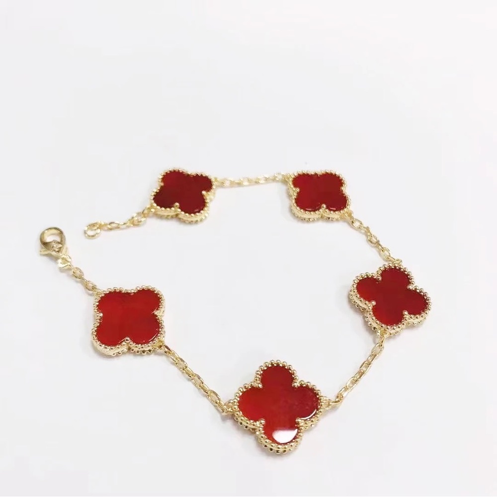 18k Red fashion Clover Bracelet 18CM
